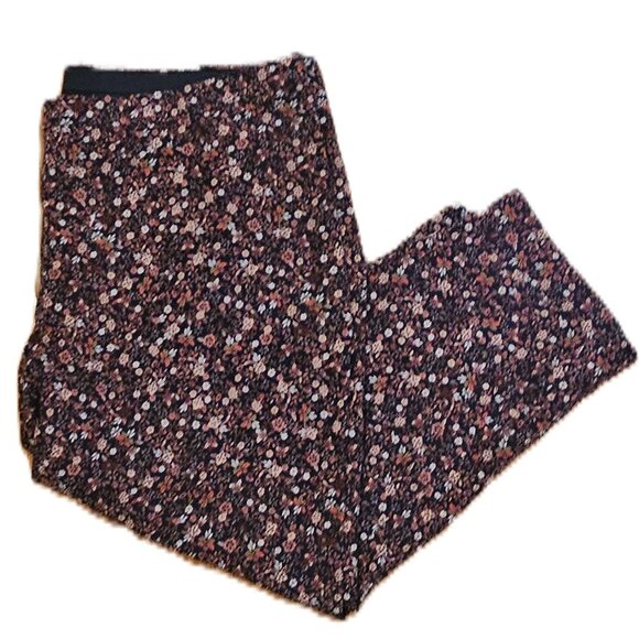 24W Lands End Stretch Pants Slim Leg Flower Pattern - Picture 1 of 3